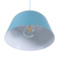 GloboStar® DOWNVALE 01286 Μοντέρνο Κρεμαστό Φωτιστικό Οροφής Μονόφωτο 1 x E27 Μπλε Μεταλλικό Καμπάνα Φ40 x Y24cm