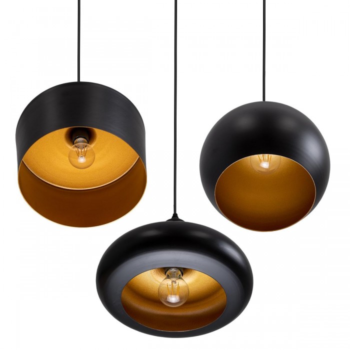 GloboStar® ROCKFORD 01287 SET 3 Μοντέρνα Κρεμαστά Φωτιστικά Οροφής Τρίφωτο 3 x E27 Μαύρα Μεταλλικά Καμπάνα GloboStar® ROCKFORD 01287 SET 3 Μοντέρνα Κρεμαστά Φωτιστικά Οροφής Τρίφωτο 3 x E27 Μαύρα Μεταλλικά Καμπάνα
