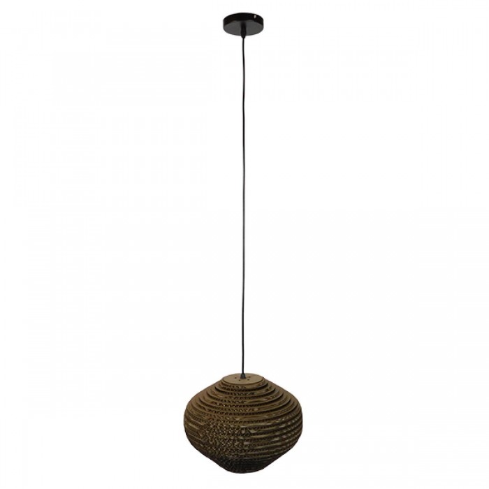 GloboStar® ZAKYNTHOS 01293 Vintage Κρεμαστό Φωτιστικό Οροφής Μονόφωτο 3D από Επεξεργασμένο Σκληρό Καφέ Χαρτόνι Καμπάνα Φ30 x Y20cm GloboStar® ZAKYNTHOS 01293 Vintage Κρεμαστό Φωτιστικό Οροφής Μονόφωτο 3D από Επεξεργασμένο Σκληρό Καφέ Χαρτόνι Καμπάνα Φ30 x Y20cm