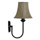 GloboStar® SHELLY 01299 Vintage Φωτιστικό Τοίχου Απλίκα Μονόφωτο Μαύρο Μεταλλικό με Υφασμάτινο Μπεζ Καπέλο Φ20 x Μ18 x Π13 x Υ34cm