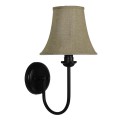 GloboStar® SHELLY 01299 Vintage Φωτιστικό Τοίχου Απλίκα Μονόφωτο Μαύρο Μεταλλικό με Υφασμάτινο Μπεζ Καπέλο Φ20 x Μ18 x Π13 x Υ34cm GloboStar® SHELLY 01299 Vintage Φωτιστικό Τοίχου Απλίκα Μονόφωτο Μαύρο Μεταλλικό με Υφασμάτινο Μπεζ Καπέλο Φ20 x Μ18 x Π13 x Υ34cm