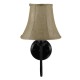 GloboStar® SHELLY 01299 Vintage Φωτιστικό Τοίχου Απλίκα Μονόφωτο Μαύρο Μεταλλικό με Υφασμάτινο Μπεζ Καπέλο Φ20 x Μ18 x Π13 x Υ34cm