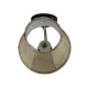 GloboStar® SHELLY 01299 Vintage Φωτιστικό Τοίχου Απλίκα Μονόφωτο Μαύρο Μεταλλικό με Υφασμάτινο Μπεζ Καπέλο Φ20 x Μ18 x Π13 x Υ34cm
