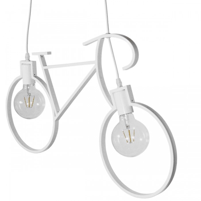 GloboStar® BIKE WHITE 01300 Vintage Κρεμαστό Φωτιστικό Οροφής Δίφωτο 2 x E27 Λευκό Μεταλλικό Μ67 x Π1.5 x Υ41cm GloboStar® BIKE WHITE 01300 Vintage Κρεμαστό Φωτιστικό Οροφής Δίφωτο 2 x E27 Λευκό Μεταλλικό Μ67 x Π1.5 x Υ41cm