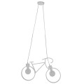 GloboStar® BIKE WHITE 01300 Vintage Κρεμαστό Φωτιστικό Οροφής Δίφωτο 2 x E27 Λευκό Μεταλλικό Μ67 x Π1.5 x Υ41cm