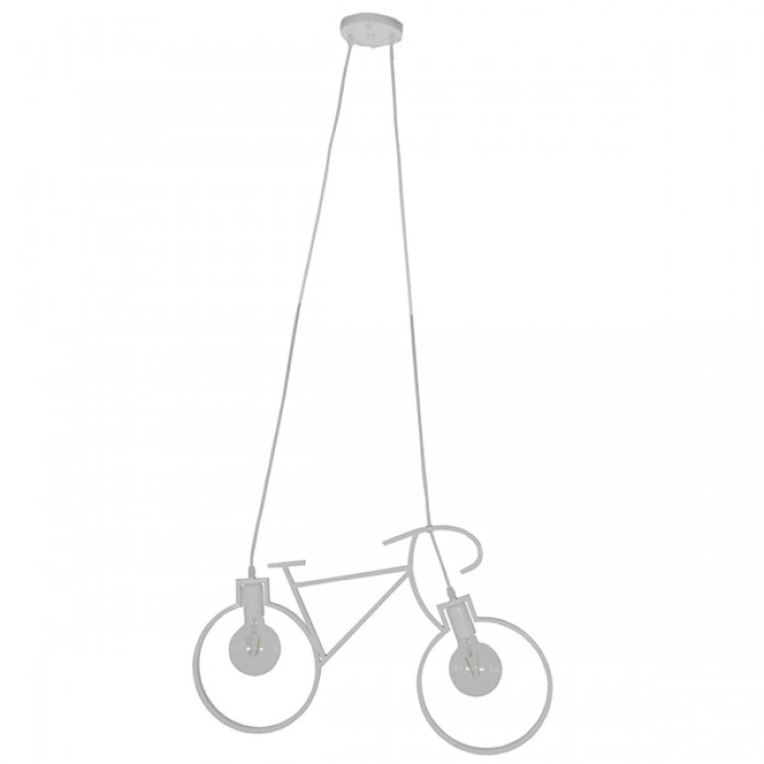 GloboStar® BIKE WHITE 01300 Vintage Κρεμαστό Φωτιστικό Οροφής Δίφωτο 2 x E27 Λευκό Μεταλλικό Μ67 x Π1.5 x Υ41cm GloboStar® BIKE WHITE 01300 Vintage Κρεμαστό Φωτιστικό Οροφής Δίφωτο 2 x E27 Λευκό Μεταλλικό Μ67 x Π1.5 x Υ41cm