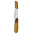GloboStar® DIVINA 01303 Μοντέρνο Φωτιστικό Τοίχου Απλίκα Δίφωτο Λευκό Χρυσό  Μεταλλικό Φ5.5 x Π8 x Υ60cm