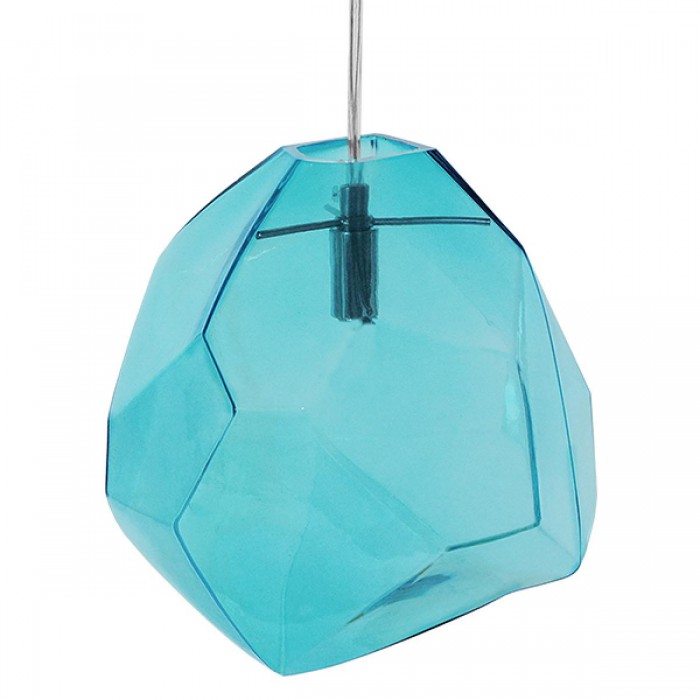 GloboStar® RINA 01306 Μοντέρνο Κρεμαστό Φωτιστικό Οροφής Μονόφωτο 1 x E27 Γυάλινο Γαλάζιο Διάφανο Μ20 x Π22 x Υ25cm GloboStar® RINA 01306 Μοντέρνο Κρεμαστό Φωτιστικό Οροφής Μονόφωτο 1 x E27 Γυάλινο Γαλάζιο Διάφανο Μ20 x Π22 x Υ25cm