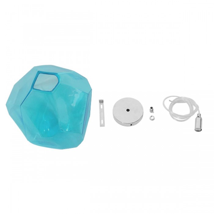 GloboStar® RINA 01306 Μοντέρνο Κρεμαστό Φωτιστικό Οροφής Μονόφωτο 1 x E27 Γυάλινο Γαλάζιο Διάφανο Μ20 x Π22 x Υ25cm GloboStar® RINA 01306 Μοντέρνο Κρεμαστό Φωτιστικό Οροφής Μονόφωτο 1 x E27 Γυάλινο Γαλάζιο Διάφανο Μ20 x Π22 x Υ25cm
