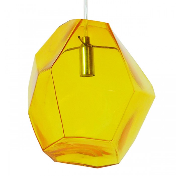 GloboStar® RINA 01308 Μοντέρνο Κρεμαστό Φωτιστικό Οροφής Μονόφωτο 1 x G9 Γυάλινο Κίτρινο Διάφανο Μ20 x Π19 x Υ20cm GloboStar® RINA 01308 Μοντέρνο Κρεμαστό Φωτιστικό Οροφής Μονόφωτο 1 x G9 Γυάλινο Κίτρινο Διάφανο Μ20 x Π19 x Υ20cm