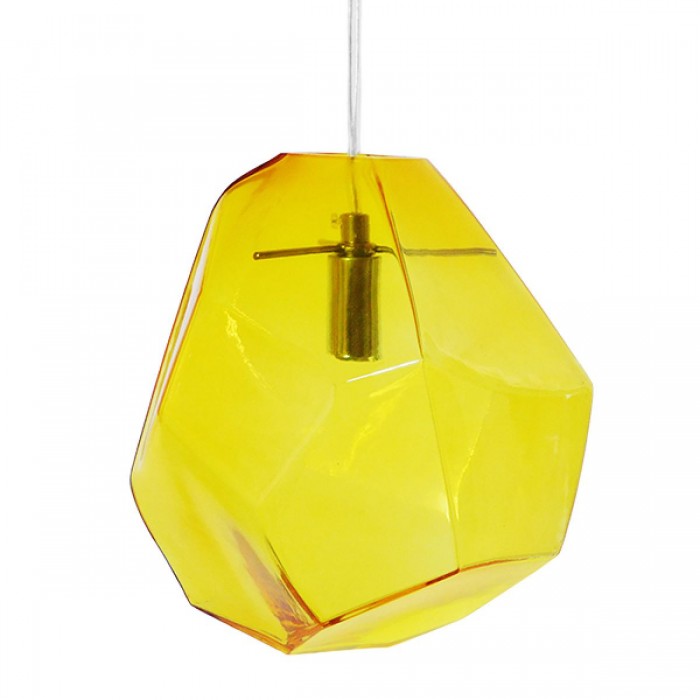 GloboStar® RINA 01308 Μοντέρνο Κρεμαστό Φωτιστικό Οροφής Μονόφωτο 1 x G9 Γυάλινο Κίτρινο Διάφανο Μ20 x Π19 x Υ20cm GloboStar® RINA 01308 Μοντέρνο Κρεμαστό Φωτιστικό Οροφής Μονόφωτο 1 x G9 Γυάλινο Κίτρινο Διάφανο Μ20 x Π19 x Υ20cm