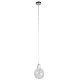 GloboStar® LUCREZIA 01314 Μοντέρνο Κρεμαστό Φωτιστικό Οροφής Μονόφωτο 1 x E27 Γυάλινο Διάφανο Φ18 x Υ23cm