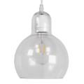 GloboStar® LUCREZIA 01314 Μοντέρνο Κρεμαστό Φωτιστικό Οροφής Μονόφωτο 1 x E27 Γυάλινο Διάφανο Φ18 x Υ23cm