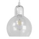 GloboStar® LUCREZIA 01314 Μοντέρνο Κρεμαστό Φωτιστικό Οροφής Μονόφωτο 1 x E27 Γυάλινο Διάφανο Φ18 x Υ23cm