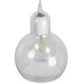 GloboStar® LUCREZIA 01314 Μοντέρνο Κρεμαστό Φωτιστικό Οροφής Μονόφωτο 1 x E27 Γυάλινο Διάφανο Φ18 x Υ23cm