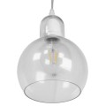 GloboStar® LUCREZIA 01314 Μοντέρνο Κρεμαστό Φωτιστικό Οροφής Μονόφωτο 1 x E27 Γυάλινο Διάφανο Φ18 x Υ23cm