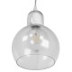 GloboStar® LUCREZIA 01314 Μοντέρνο Κρεμαστό Φωτιστικό Οροφής Μονόφωτο 1 x E27 Γυάλινο Διάφανο Φ18 x Υ23cm