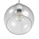 GloboStar® LUCREZIA 01314 Μοντέρνο Κρεμαστό Φωτιστικό Οροφής Μονόφωτο 1 x E27 Γυάλινο Διάφανο Φ18 x Υ23cm