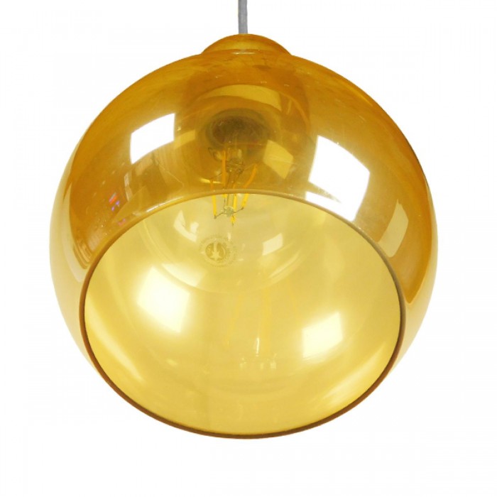 GloboStar® LUNATICA 01315 Μοντέρνο Κρεμαστό Φωτιστικό Οροφής Μονόφωτο 1 x E27 Γυάλινο Μελί Διάφανο Φ18 x Υ23cm GloboStar® LUNATICA 01315 Μοντέρνο Κρεμαστό Φωτιστικό Οροφής Μονόφωτο 1 x E27 Γυάλινο Μελί Διάφανο Φ18 x Υ23cm