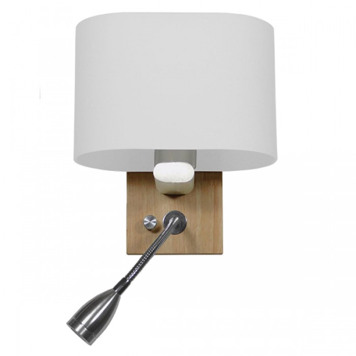 GloboStar® SUTTON 01316 Μοντέρνο Φωτιστικό Τοίχου Απλίκα Δίφωτο Ξύλινο με Λευκό Ματ Γυαλί και Βραχίονα με LED Μ15 x Π20 x Υ22.5cm