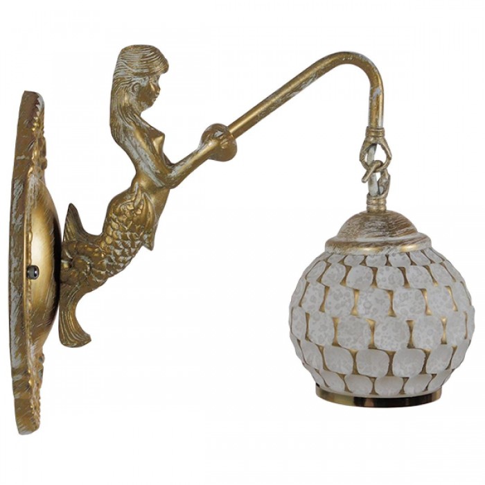 GloboStar® MERMAID 01317 Vintage Industrial Φωτιστικό Τοίχου Απλίκα Μονόφωτο Mπρούτζινο Μεταλλικό με Λευκό Ματ Γυαλί Φ12 x Μ28 x Π12.5 x Υ27cm GloboStar® MERMAID 01317 Vintage Industrial Φωτιστικό Τοίχου Απλίκα Μονόφωτο Mπρούτζινο Μεταλλικό με Λευκό Ματ Γυαλί Φ12 x Μ28 x Π12.5 x Υ27cm