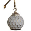 GloboStar® MERMAID 01317 Vintage Industrial Φωτιστικό Τοίχου Απλίκα Μονόφωτο Mπρούτζινο Μεταλλικό με Λευκό Ματ Γυαλί Φ12 x Μ28 x Π12.5 x Υ27cm