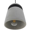 GloboStar® TRIBECA 01320 Μοντέρνο Industrial Κρεμαστό Φωτιστικό Οροφής Μονόφωτο Γκρι Τσιμέντο Καμπάνα Φ18 x Y26cm
