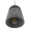 GloboStar® FELINI 01321 Μοντέρνο Industrial Κρεμαστό Φωτιστικό Οροφής Μονόφωτο Γκρι Τσιμέντο Καμπάνα Φ18 x Y26cm