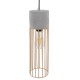 GloboStar® DURANT 01322 Μοντέρνο Industrial Κρεμαστό Φωτιστικό Οροφής Μονόφωτο Γκρι Μπεζ Τσιμέντο Πλέγμα Φ12 x Y40cm