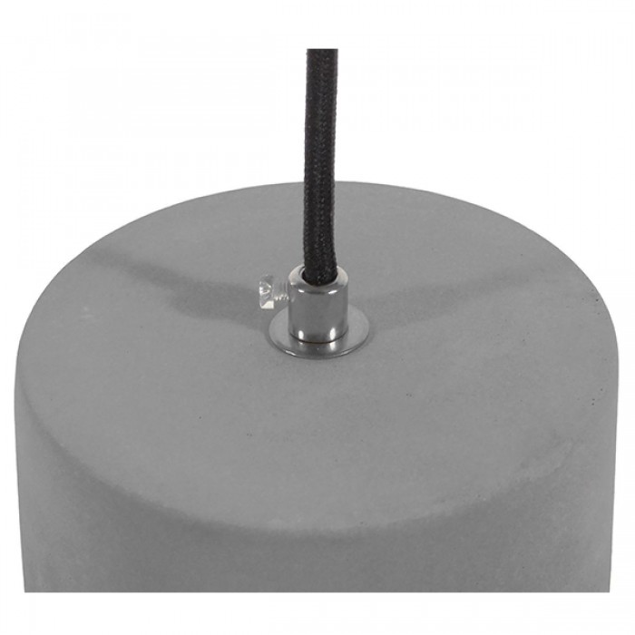 GloboStar® DURANT 01322 Μοντέρνο Industrial Κρεμαστό Φωτιστικό Οροφής Μονόφωτο Γκρι Μπεζ Τσιμέντο Πλέγμα Φ12 x Y40cm