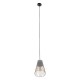 GloboStar® DURANT 01323 Μοντέρνο Industrial Κρεμαστό Φωτιστικό Οροφής Μονόφωτο Γκρι Μπεζ Τσιμέντο Πλέγμα Φ25 x Y31cm