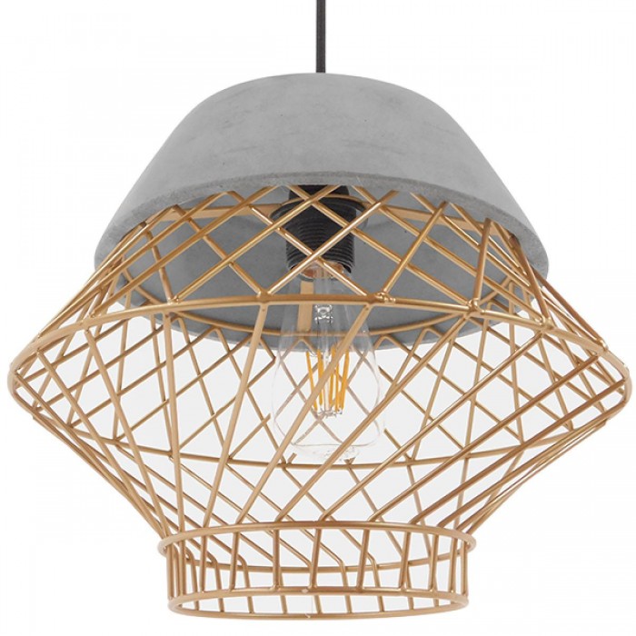 GloboStar® DURANT 01324 Μοντέρνο Industrial Κρεμαστό Φωτιστικό Οροφής Μονόφωτο Γκρι Μπεζ Τσιμέντο Πλέγμα Φ32 x Y20cm GloboStar® DURANT 01324 Μοντέρνο Industrial Κρεμαστό Φωτιστικό Οροφής Μονόφωτο Γκρι Μπεζ Τσιμέντο Πλέγμα Φ32 x Y20cm