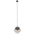 GloboStar® DURANT 01324 Μοντέρνο Industrial Κρεμαστό Φωτιστικό Οροφής Μονόφωτο Γκρι Μπεζ Τσιμέντο Πλέγμα Φ32 x Y20cm