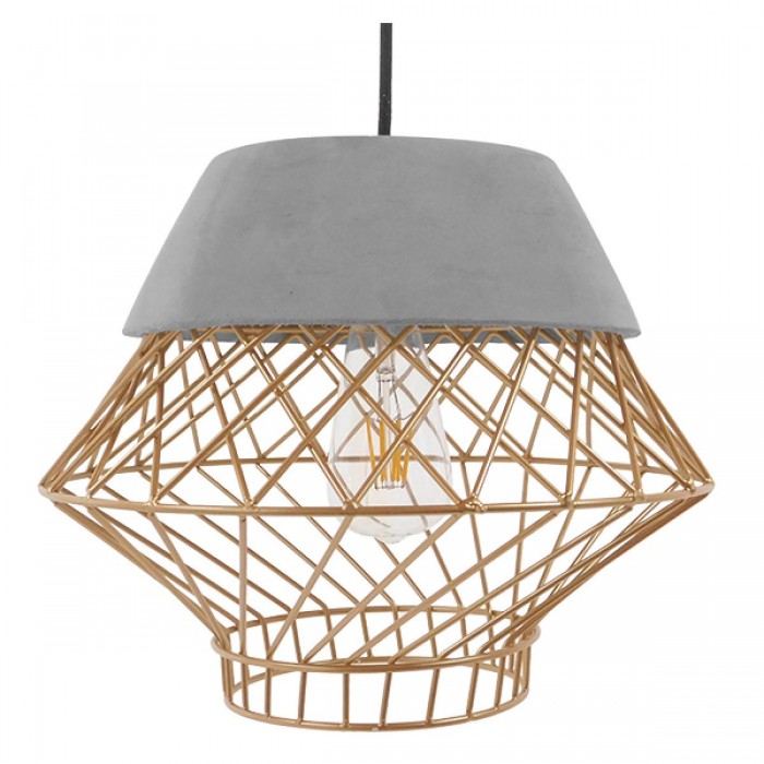 GloboStar® DURANT 01324 Μοντέρνο Industrial Κρεμαστό Φωτιστικό Οροφής Μονόφωτο Γκρι Μπεζ Τσιμέντο Πλέγμα Φ32 x Y20cm GloboStar® DURANT 01324 Μοντέρνο Industrial Κρεμαστό Φωτιστικό Οροφής Μονόφωτο Γκρι Μπεζ Τσιμέντο Πλέγμα Φ32 x Y20cm