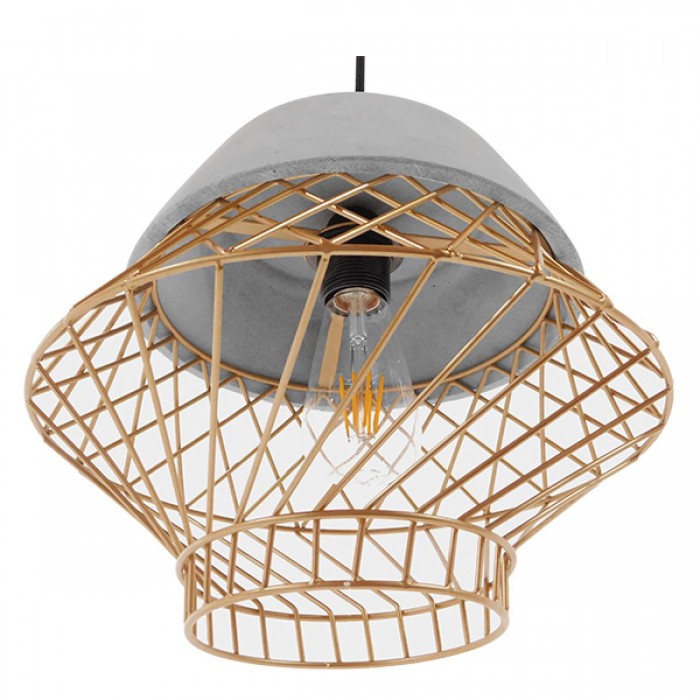 GloboStar® DURANT 01324 Μοντέρνο Industrial Κρεμαστό Φωτιστικό Οροφής Μονόφωτο Γκρι Μπεζ Τσιμέντο Πλέγμα Φ32 x Y20cm GloboStar® DURANT 01324 Μοντέρνο Industrial Κρεμαστό Φωτιστικό Οροφής Μονόφωτο Γκρι Μπεζ Τσιμέντο Πλέγμα Φ32 x Y20cm