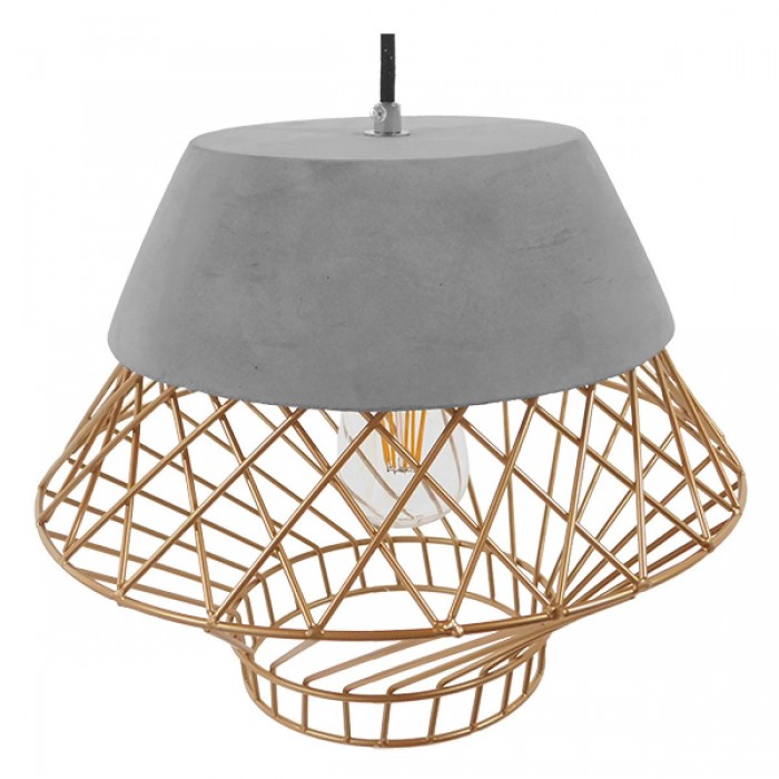GloboStar® DURANT 01324 Μοντέρνο Industrial Κρεμαστό Φωτιστικό Οροφής Μονόφωτο Γκρι Μπεζ Τσιμέντο Πλέγμα Φ32 x Y20cm GloboStar® DURANT 01324 Μοντέρνο Industrial Κρεμαστό Φωτιστικό Οροφής Μονόφωτο Γκρι Μπεζ Τσιμέντο Πλέγμα Φ32 x Y20cm