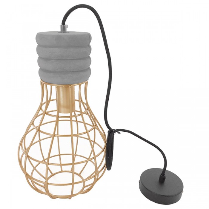 GloboStar® DURANT 01325 Μοντέρνο Industrial Κρεμαστό Φωτιστικό Οροφής Μονόφωτο Γκρι Μπεζ Τσιμέντο Πλέγμα Φ20 x Y35cm GloboStar® DURANT 01325 Μοντέρνο Industrial Κρεμαστό Φωτιστικό Οροφής Μονόφωτο Γκρι Μπεζ Τσιμέντο Πλέγμα Φ20 x Y35cm