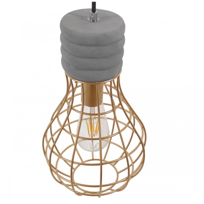 GloboStar® DURANT 01325 Μοντέρνο Industrial Κρεμαστό Φωτιστικό Οροφής Μονόφωτο Γκρι Μπεζ Τσιμέντο Πλέγμα Φ20 x Y35cm GloboStar® DURANT 01325 Μοντέρνο Industrial Κρεμαστό Φωτιστικό Οροφής Μονόφωτο Γκρι Μπεζ Τσιμέντο Πλέγμα Φ20 x Y35cm