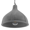 GloboStar® GIRARD 01326 Μοντέρνο Industrial Κρεμαστό Φωτιστικό Οροφής Μονόφωτο Γκρι Τσιμέντο Καμπάνα Φ29 x Y23cm