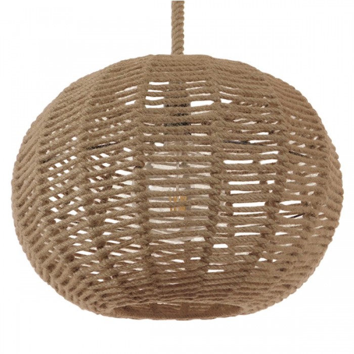GloboStar® MANDALA 01331 Vintage Κρεμαστό Φωτιστικό Οροφής Μονόφωτο 1 x E27 Πλέγμα με Μπεζ Σχοινί Φ42 x Υ34cm GloboStar® MANDALA 01331 Vintage Κρεμαστό Φωτιστικό Οροφής Μονόφωτο 1 x E27 Πλέγμα με Μπεζ Σχοινί Φ42 x Υ34cm