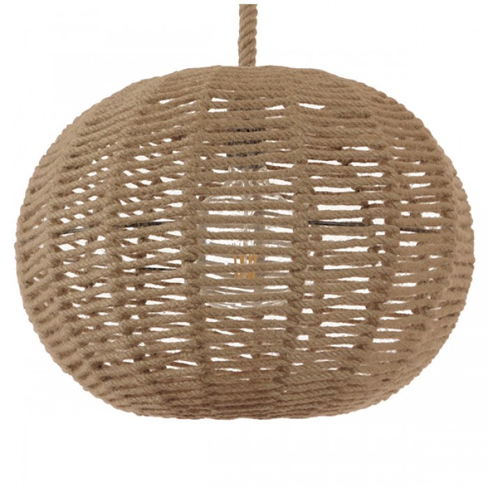 GloboStar® MANDALA 01331 Vintage Κρεμαστό Φωτιστικό Οροφής Μονόφωτο 1 x E27 Πλέγμα με Μπεζ Σχοινί Φ42 x Υ34cm GloboStar® MANDALA 01331 Vintage Κρεμαστό Φωτιστικό Οροφής Μονόφωτο 1 x E27 Πλέγμα με Μπεζ Σχοινί Φ42 x Υ34cm