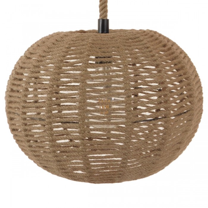 GloboStar® MANDALA 01331 Vintage Κρεμαστό Φωτιστικό Οροφής Μονόφωτο 1 x E27 Πλέγμα με Μπεζ Σχοινί Φ42 x Υ34cm GloboStar® MANDALA 01331 Vintage Κρεμαστό Φωτιστικό Οροφής Μονόφωτο 1 x E27 Πλέγμα με Μπεζ Σχοινί Φ42 x Υ34cm