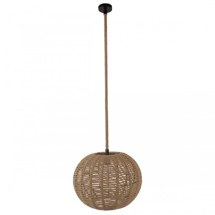 GloboStar® MANDALA 01331 Vintage Κρεμαστό Φωτιστικό Οροφής Μονόφωτο 1 x E27 Πλέγμα με Μπεζ Σχοινί Φ42 x Υ34cm GloboStar® MANDALA 01331 Vintage Κρεμαστό Φωτιστικό Οροφής Μονόφωτο 1 x E27 Πλέγμα με Μπεζ Σχοινί Φ42 x Υ34cm