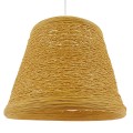 GloboStar® PLAYROOM 01332 Vintage Κρεμαστό Φωτιστικό Οροφής Μονόφωτο 1 x E27 Μπεζ Ξύλινο Ψάθινο Rattan Φ32 x Υ27cm