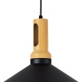 GloboStar® CALYPSO 01334 SET 3 Μοντέρνα Κρεμαστά Φωτιστικά Οροφής Τρίφωτο 3 x E27 Μαύρο - Χρυσό Μεταλλικά με Ξύλινη Βάση Καμπάνα GloboStar® CALYPSO 01334 SET 3 Μοντέρνα Κρεμαστά Φωτιστικά Οροφής Τρίφωτο 3 x E27 Μαύρο - Χρυσό Μεταλλικά με Ξύλινη Βάση Καμπάνα