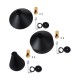 GloboStar® CALYPSO 01334 SET 3 Μοντέρνα Κρεμαστά Φωτιστικά Οροφής Τρίφωτο 3 x E27 Μαύρο - Χρυσό Μεταλλικά με Ξύλινη Βάση Καμπάνα