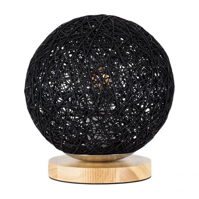 GloboStar® OCEANA 01338 Μοντέρνο Επιτραπέζιο Φωτιστικό Πορτατίφ Μονόφωτο Μαύρο Ξύλινο Ψάθινο Rattan Φ20 x Υ22cm GloboStar® OCEANA 01338 Μοντέρνο Επιτραπέζιο Φωτιστικό Πορτατίφ Μονόφωτο Μαύρο Ξύλινο Ψάθινο Rattan Φ20 x Υ22cm