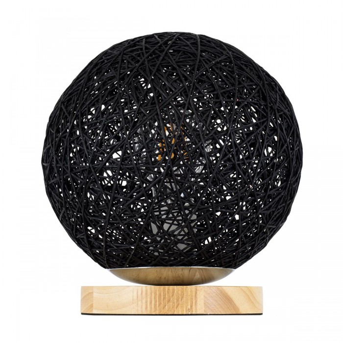 GloboStar® OCEANA 01338 Μοντέρνο Επιτραπέζιο Φωτιστικό Πορτατίφ Μονόφωτο Μαύρο Ξύλινο Ψάθινο Rattan Φ20 x Υ22cm GloboStar® OCEANA 01338 Μοντέρνο Επιτραπέζιο Φωτιστικό Πορτατίφ Μονόφωτο Μαύρο Ξύλινο Ψάθινο Rattan Φ20 x Υ22cm