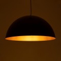GloboStar® DIADEMA 01342 Μοντέρνο Κρεμαστό Φωτιστικό Οροφής Μονόφωτο 1 x E27 Μαύρο - Χρυσό Μεταλλικό Καμπάνα Φ60 x Υ30cm