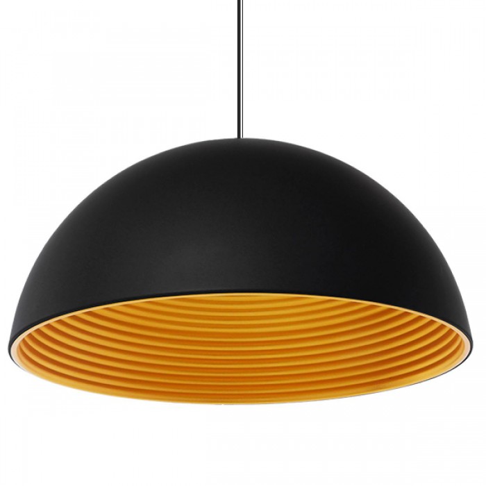 GloboStar® MEDEA 01344 Μοντέρνο Κρεμαστό Φωτιστικό Οροφής Μονόφωτο Μαύρο - Χρυσό Μεταλλικό Καμπάνα Φ60 x Υ30cm GloboStar® MEDEA 01344 Μοντέρνο Κρεμαστό Φωτιστικό Οροφής Μονόφωτο Μαύρο - Χρυσό Μεταλλικό Καμπάνα Φ60 x Υ30cm